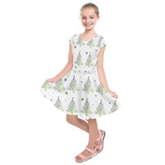 Christmas Tree - Pattern Kids  Short Sleeve Dress by Valentinaart