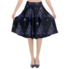 Christmas Tree - Pattern Flared Midi Skirt by Valentinaart