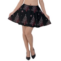 Christmas Tree - Pattern Velvet Skater Skirt