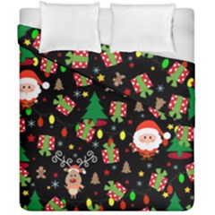 Santa And Rudolph Pattern Duvet Cover Double Side (california King Size) by Valentinaart