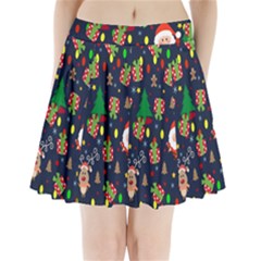 Santa And Rudolph Pattern Pleated Mini Skirt by Valentinaart