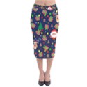 Santa and Rudolph pattern Velvet Midi Pencil Skirt View1