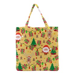 Santa And Rudolph Pattern Grocery Tote Bag by Valentinaart