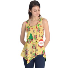 Santa And Rudolph Pattern Sleeveless Tunic