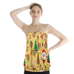 Santa And Rudolph Pattern Strapless Top by Valentinaart