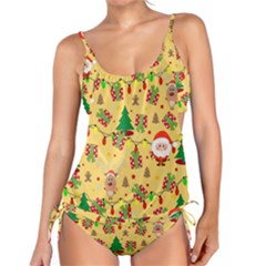 Santa And Rudolph Pattern Tankini Set by Valentinaart