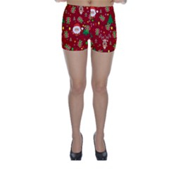 Santa And Rudolph Pattern Skinny Shorts by Valentinaart