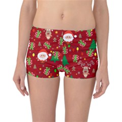 Santa And Rudolph Pattern Reversible Boyleg Bikini Bottoms by Valentinaart