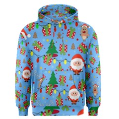 Santa And Rudolph Pattern Men s Pullover Hoodie by Valentinaart