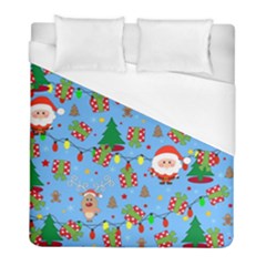 Santa And Rudolph Pattern Duvet Cover (full/ Double Size) by Valentinaart