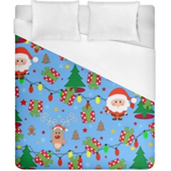 Santa And Rudolph Pattern Duvet Cover (california King Size) by Valentinaart