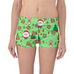 Santa And Rudolph Pattern Boyleg Bikini Bottoms by Valentinaart