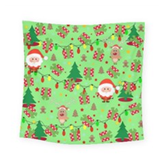 Santa And Rudolph Pattern Square Tapestry (small) by Valentinaart