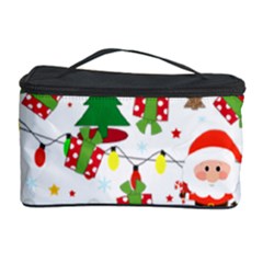 Santa And Rudolph Pattern Cosmetic Storage Case by Valentinaart