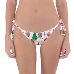 Santa And Rudolph Pattern Reversible Bikini Bottom by Valentinaart