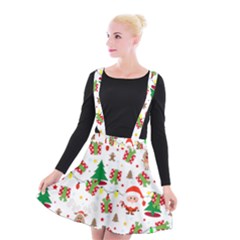 Santa And Rudolph Pattern Suspender Skater Skirt by Valentinaart