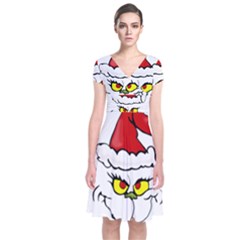 Grinch Short Sleeve Front Wrap Dress by Valentinaart