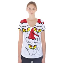 Grinch Short Sleeve Front Detail Top by Valentinaart