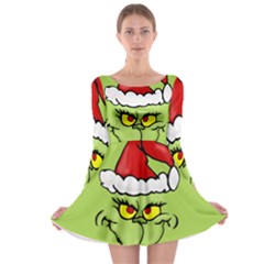 Grinch Long Sleeve Skater Dress by Valentinaart