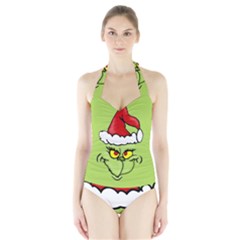 Grinch Halter Swimsuit by Valentinaart