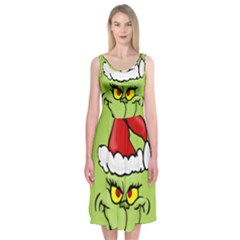 Grinch Midi Sleeveless Dress by Valentinaart