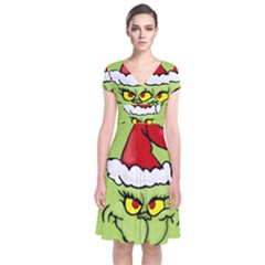 Grinch Short Sleeve Front Wrap Dress by Valentinaart