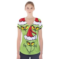 Grinch Short Sleeve Front Detail Top by Valentinaart