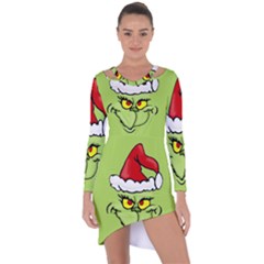 Grinch Asymmetric Cut-out Shift Dress by Valentinaart