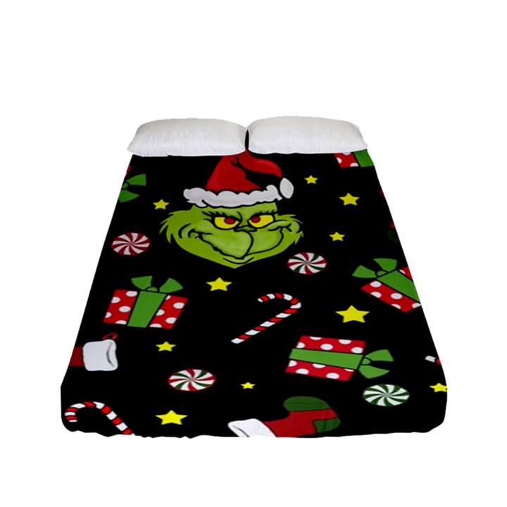 Grinch pattern Fitted Sheet (Full/ Double Size)