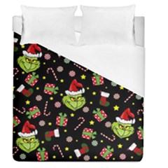 Grinch Pattern Duvet Cover (queen Size) by Valentinaart