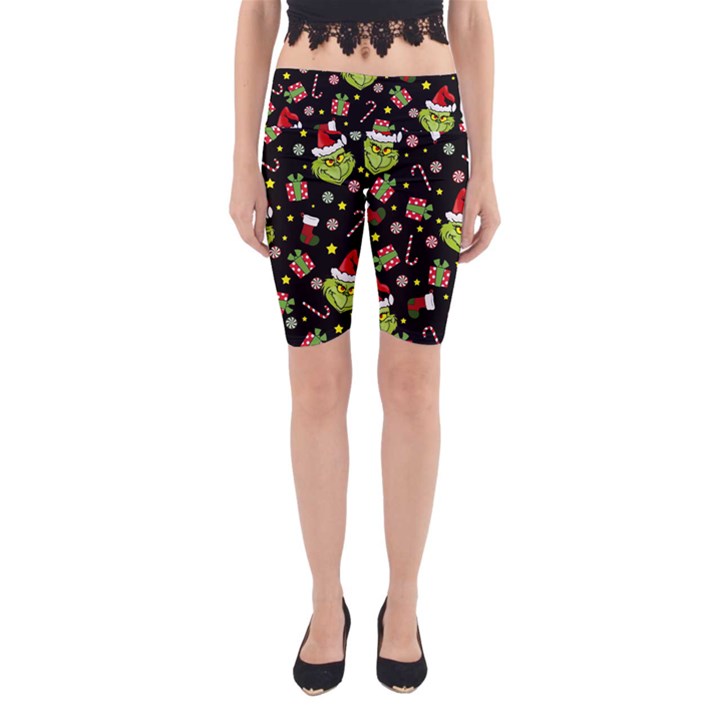 Grinch pattern Yoga Cropped Leggings