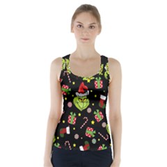 Grinch Pattern Racer Back Sports Top by Valentinaart