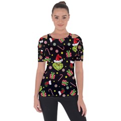 Grinch Pattern Short Sleeve Top by Valentinaart