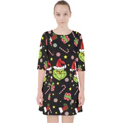 Grinch Pattern Pocket Dress by Valentinaart