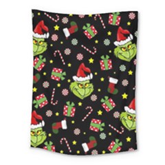 Grinch Pattern Medium Tapestry by Valentinaart