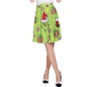 Grinch pattern A-Line Skirt View1