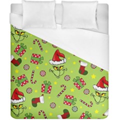 Grinch Pattern Duvet Cover (california King Size) by Valentinaart