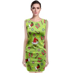 Grinch Pattern Classic Sleeveless Midi Dress by Valentinaart