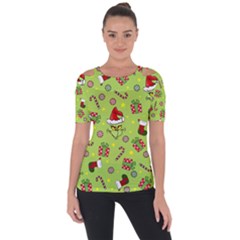 Grinch Pattern Short Sleeve Top by Valentinaart