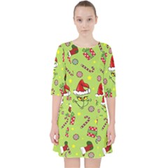 Grinch Pattern Pocket Dress by Valentinaart