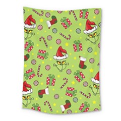 Grinch Pattern Medium Tapestry by Valentinaart