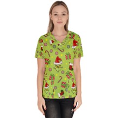 Grinch Pattern Scrub Top by Valentinaart