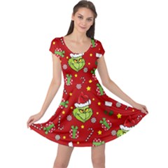 Grinch Pattern Cap Sleeve Dress by Valentinaart