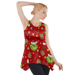 Grinch Pattern Side Drop Tank Tunic by Valentinaart