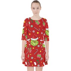 Grinch Pattern Pocket Dress by Valentinaart