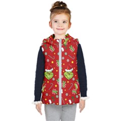 Grinch Pattern Kid s Puffer Vest by Valentinaart