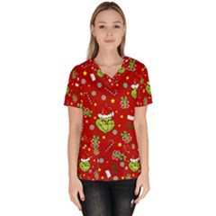 Grinch Pattern Scrub Top by Valentinaart