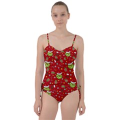 Grinch Pattern Sweetheart Tankini Set by Valentinaart