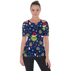 Grinch Pattern Short Sleeve Top by Valentinaart