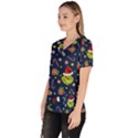 Grinch pattern Scrub Top View2